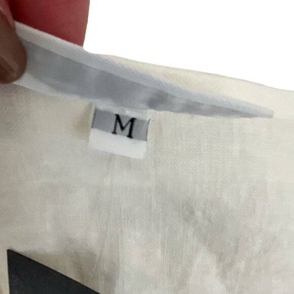 NWT Bryn Walker M Light Linen Naida Tunic Dress White 3/4 Sleeve Asymmetric - Picture 12 of 12